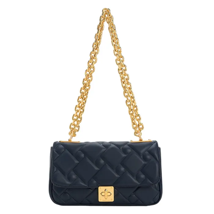 Túi Đeo Vai Nữ Charles & Keith CNK Tillie Quilted Chain Bag 20782080 Màu Xanh Navy