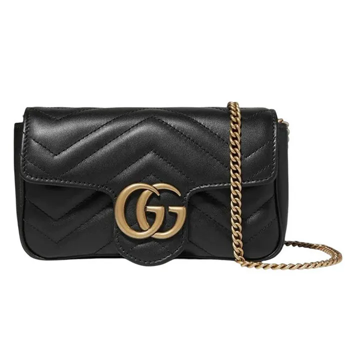 Túi Gucci Marmont Super Mini Quilted Leather Shoulder Bag Màu Đen
