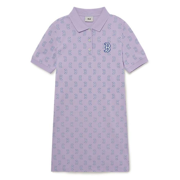Váy Polo MLB Boston Red Sox 3FOPM0233-43LDL Màu Tím Size XS