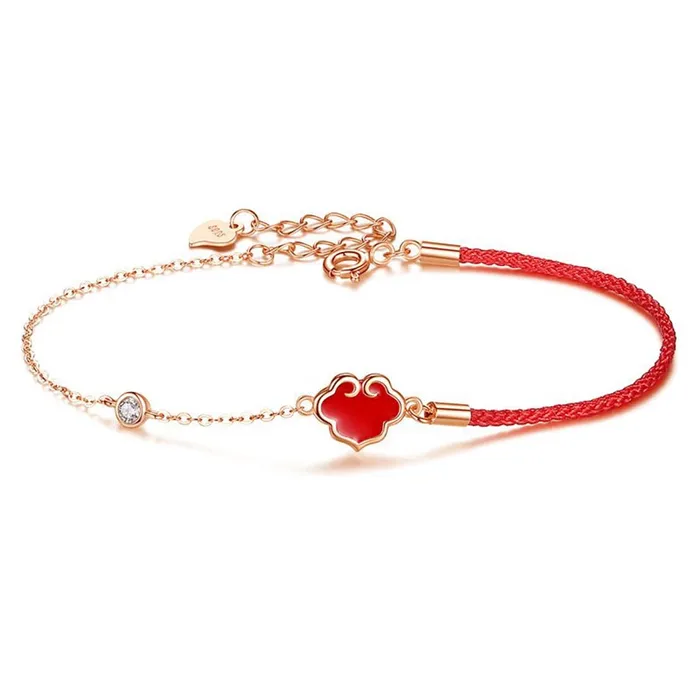 Vòng Đeo Tay Lili Jewelry Hình Trái Tim Cách Điệu LILI_225275 Màu Đỏ