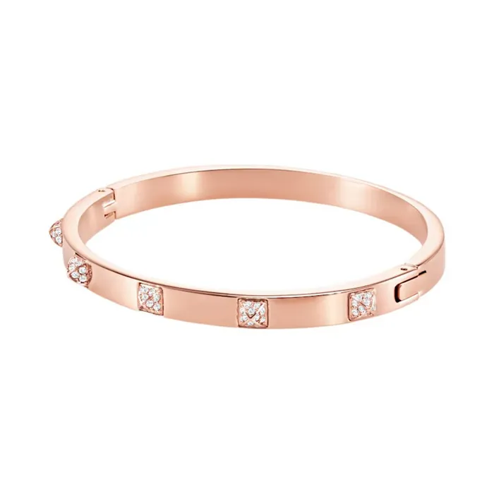 Vòng Đeo Tay Nữ Swarovski Tactic Bangle White Rose Gold Finish 5098834 Màu Vàng Hồng Size S