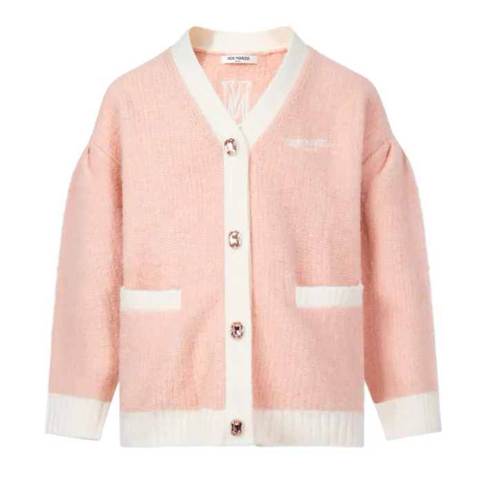 Áo Cardigan 13 De Marzo Fancy Colored Artificial Diamond Button Cardigan FR-JX-416 Màu Hồng Size S
