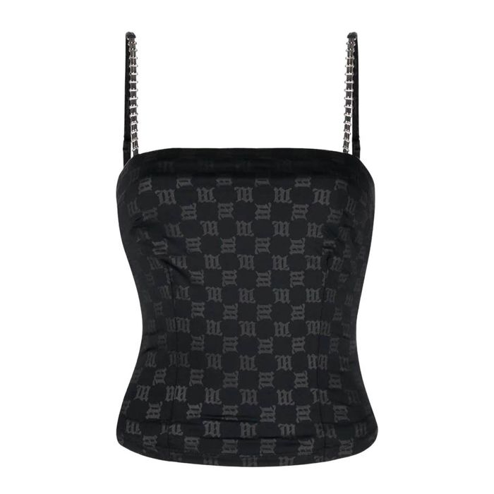 Áo Hai Dây Nữ Misbhv Monogram Spaghetti Top In Black 4121W108 Màu Đen