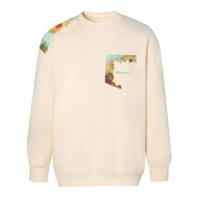 Áo Sweater 13 De Marzo Van Gogh Sunflower FR-JX-494 Màu Kem Size S