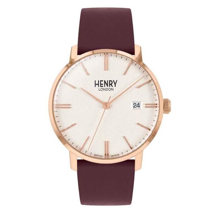 Đồng Hồ Unisex Henry London HL40-S-0396 Màu Đỏ Mận