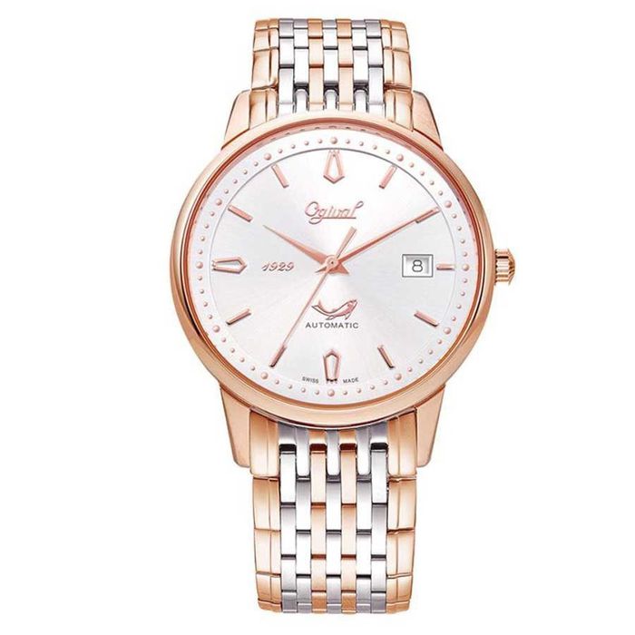 Đồng Hồ Nam Ogival OG1929-24AGSR-T Màu Bạc Phối Vàng Hồng