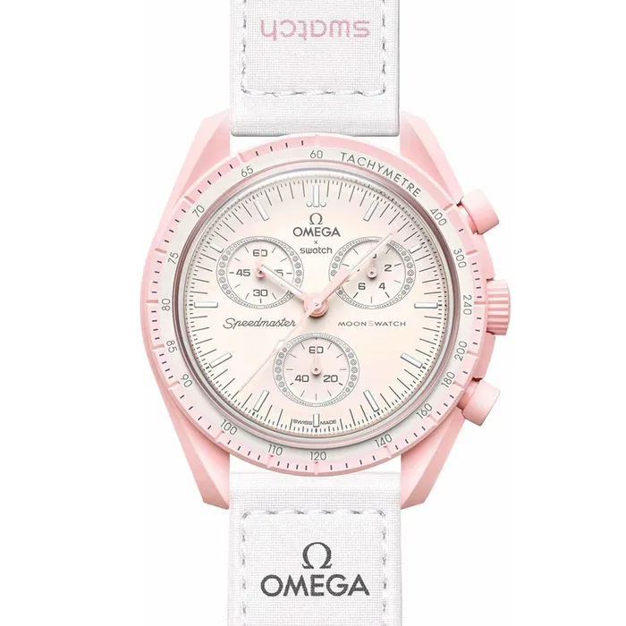 Đồng Hồ Omega MoonSwatch Mission To Venus SO33P100 Màu Kem Hồng