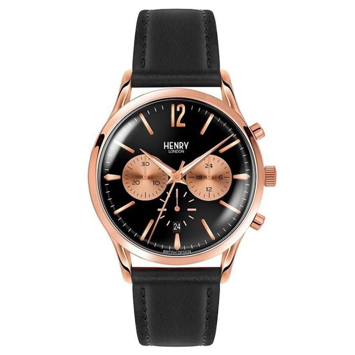 Đồng Hồ Unisex Henry London HL41-CS-0042 Màu Đen Vàng