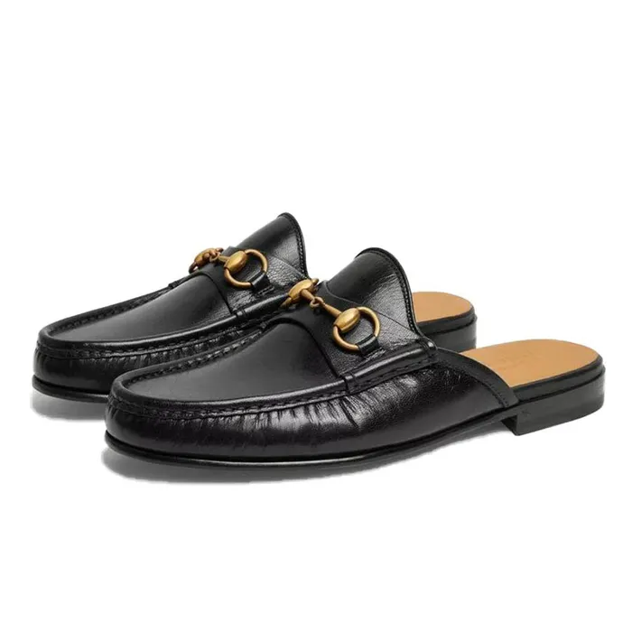 Giày Sục Gucci Horsebit Leather Slipper Loafers Màu Đen Size 8