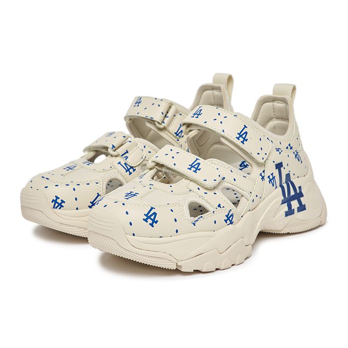 Giày Sục MLB Big Ball Chunky Mask Diamond Monogram Los Angeles Dodgers 3ASDCMM33-07CRS Màu Trắng Kem Size 230