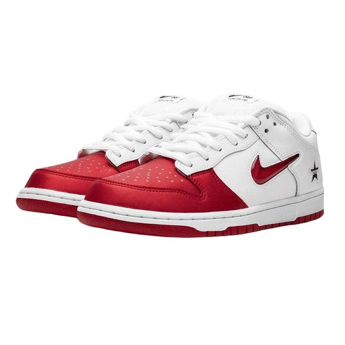 Giày Thể Thao Supreme x Nike Dunk Low Varsity Red/White CK3480-6000 Màu Đỏ Trắng Size 44