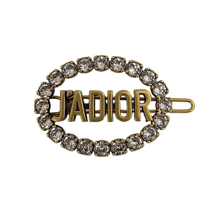 Kẹp Tóc Nữ Dior Crystal J'adior Barrette Màu Vàng Trắng