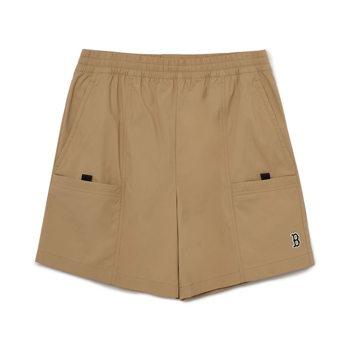 Quần Short MLB Basic Small Logo 4In Woven Short Boston Red Sox 3ASMB0533-43BGD Màu Kem Nâu Size S
