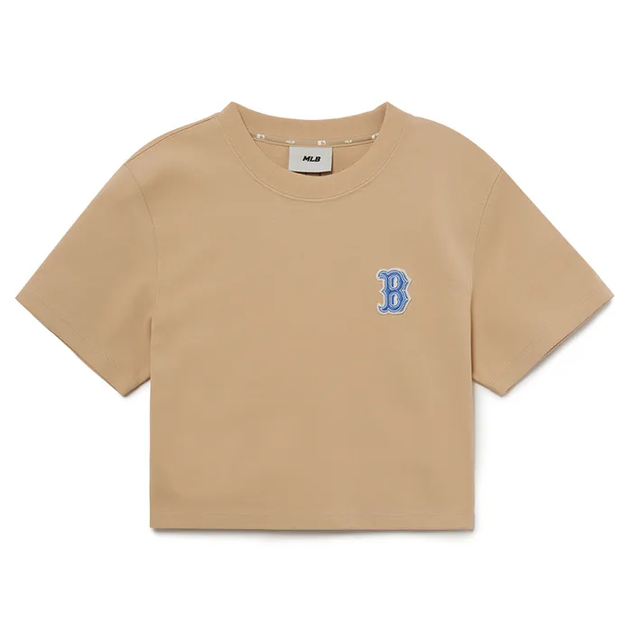 Áo Croptop Nữ MLB Boston Red Sox Tshirt 3FTSB0633-43SAL Màu Kem