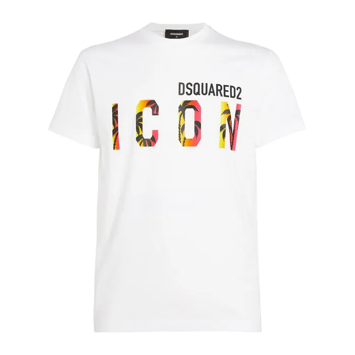 Áo Phông Nam Dsquared2 Icon Sunset Cool S79GC0065 S23009 100 Tshirt Màu Trắng