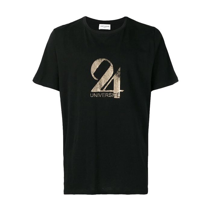 Áo Phông Nam Yves Saint Laurent YSL 24 Universite Tee T-Shirt Màu Đen