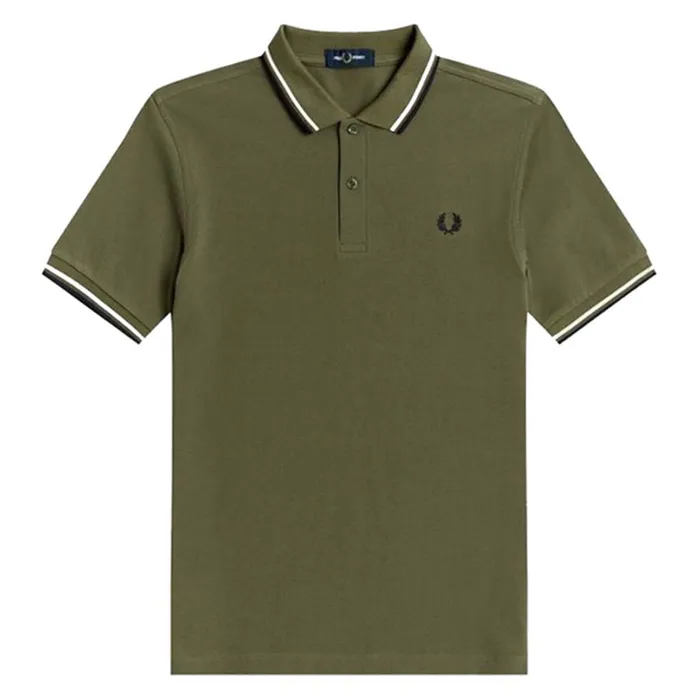 Áo Polo Nam Fred Perry Twin Tipped Màu Xanh Olive