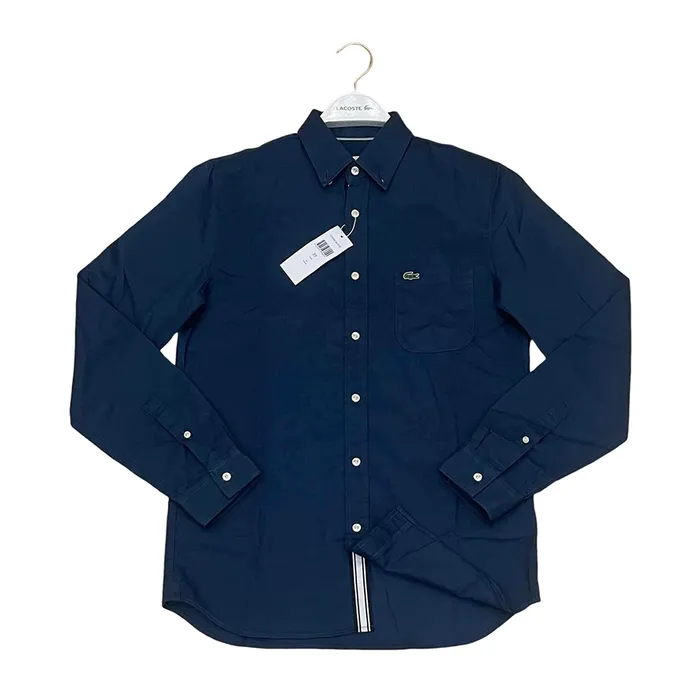 Áo Sơ Mi Nam Lacoste Men's Slim Fit Long Sleeve Oxford Shirt CH1226 00 Màu Xanh Navy Size 40