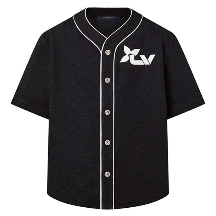 Áo Sơ Mi Nam Louis Vuitton LV 1ABJDT Monogram Short-Sleeved Denim Shirt Màu Đen
