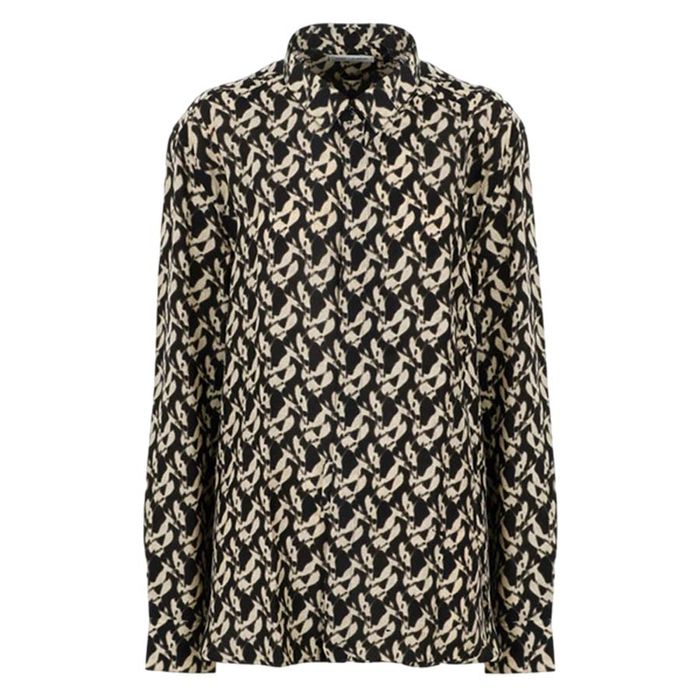 Áo Sơ Mi Nam Saint Laurent Yves YSL Collar Classic Shirt Men Đen Vàng