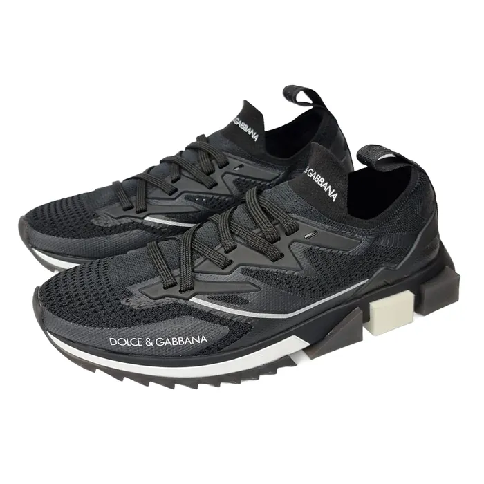 Giày Dolce & Gabbana D&G Stretch Mesh Sorrento Sneakers With Logo Màu Đen Size 39.5