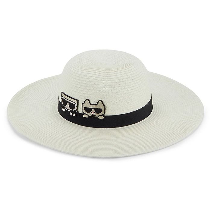 Mũ Nữ Karl Lagerfeld Paris Peekaboo Patch Sun Hat Ivory Màu Trắng Kem  