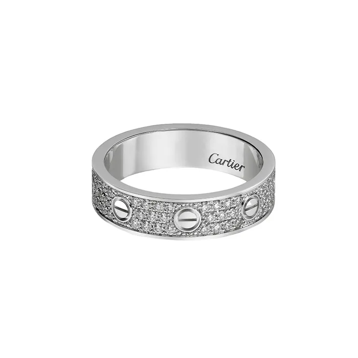 Nhẫn Cưới Jewery Luxury Love Wedding Band Diamond-Paved B4083400 Màu Vàng Trắng Size 11