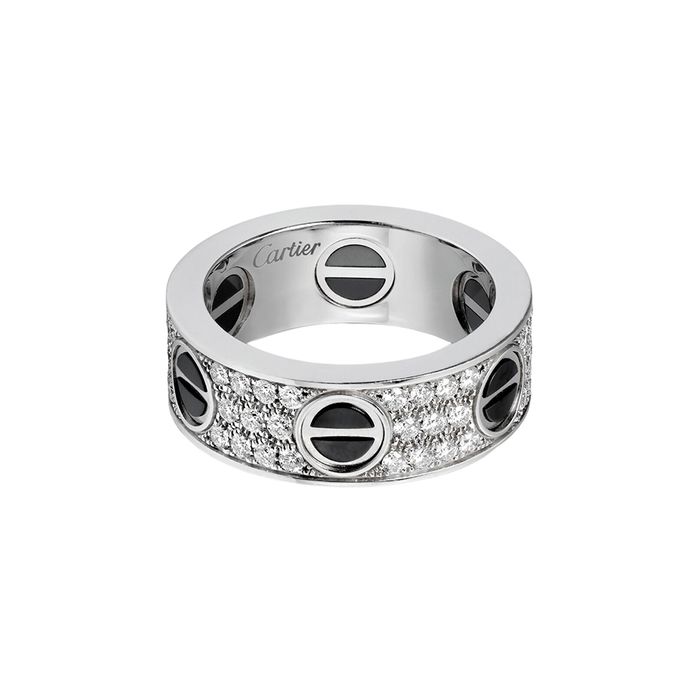Nhẫn Nam Jewery Luxury Love Ring Diamond-Paved Ceramic B4207600 Màu Vàng Trắng