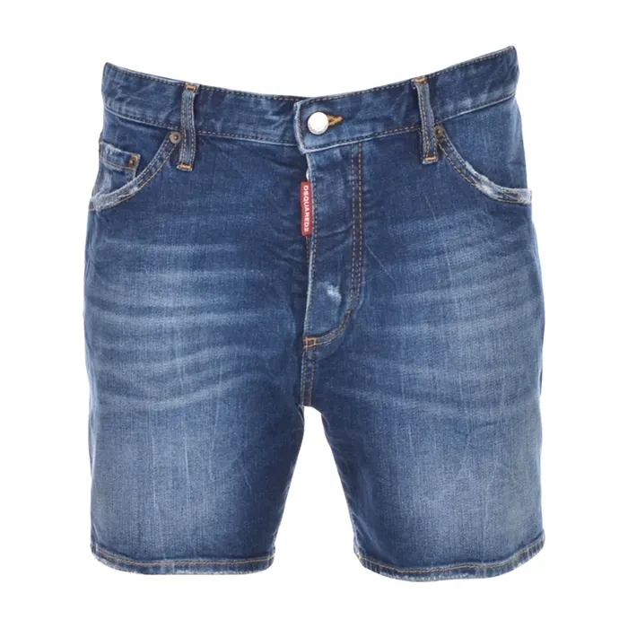 Quần Short Dsquared2 Commando Blue With White Tag S71MU0709 S30663 470 Màu Xanh Đậm Size 44