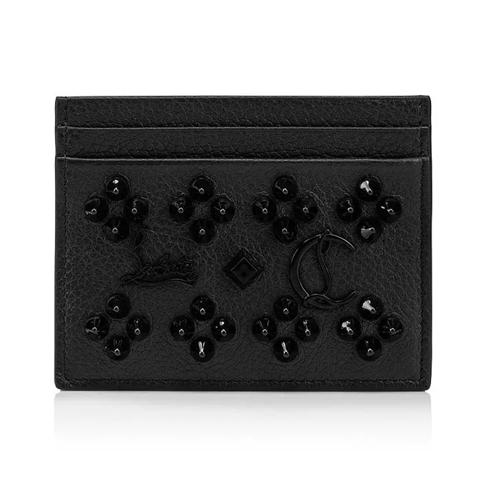 Ví Đựng Thẻ Christian Louboutin Kios Tissu Reflex- Card Holder Màu Đen