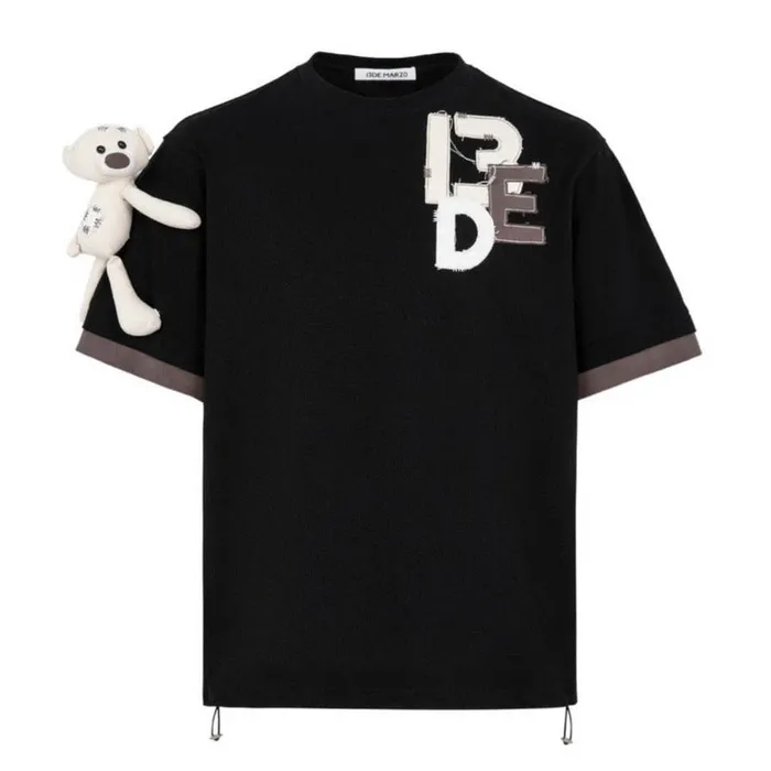 Áo Phông 13 De Marzo Bear Patch Logo T-shirt Forest River Màu Đen Size S