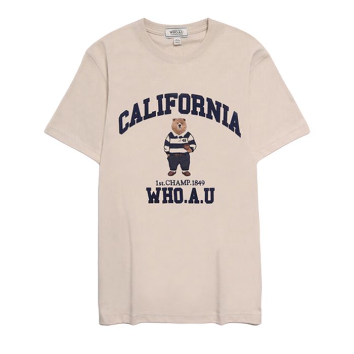 Áo Phông WHOAU Steve WHRAD2312U Tshirt Màu Kem Size S