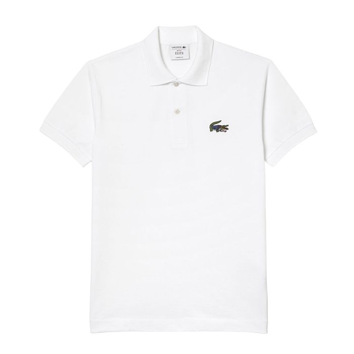 Áo Polo Nam Lacoste X Netflix Organic Cotton Polo Shirt Cá Sấu Xanh PH7057-00 Màu Trắng