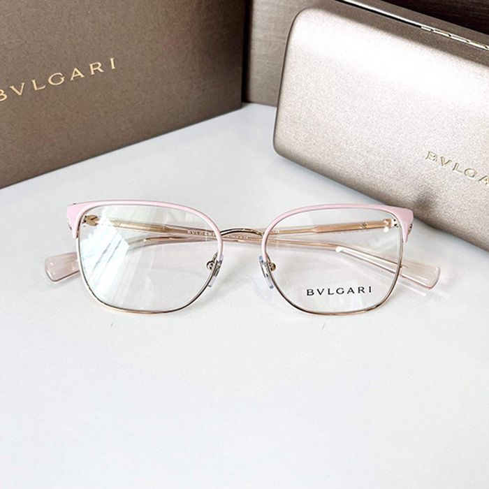 Kính Mắt Cận Nữ Bvlgari Demo Cat Eye Ladies Eyeglasses Màu Hồng Nhạt