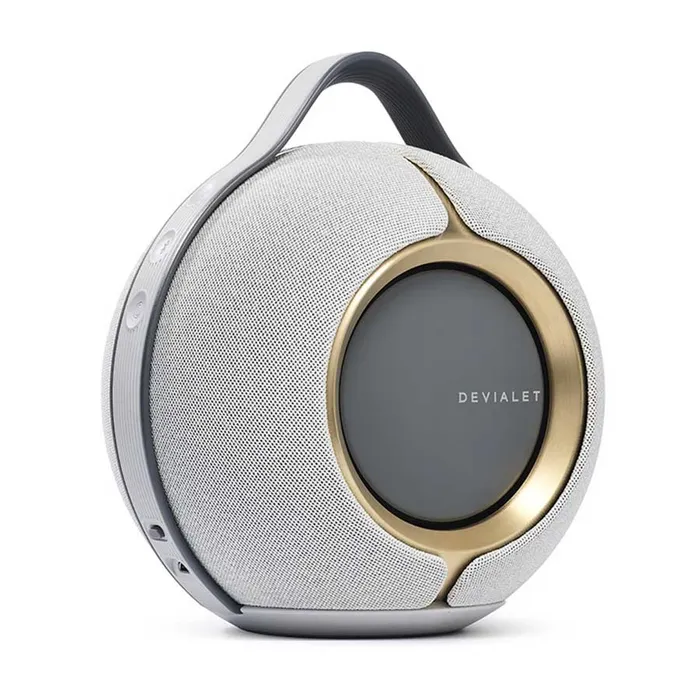 Loa Devialet Mania (Pin 10h, Kháng Nước IPX4, 176W, Bluetooth 5.0) Opera Paris Mạ Vàng 24K Màu Xám Vàng