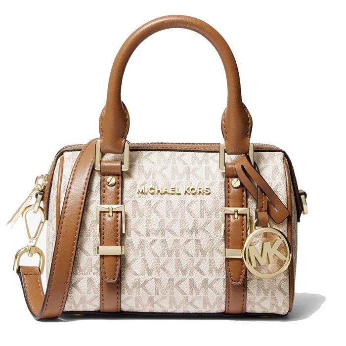 Túi Đeo Chéo Nữ Michael Kors MK Women's Bedford Legacy Extra-Small Logo 32F9G06C0B Màu Trắng Nâu