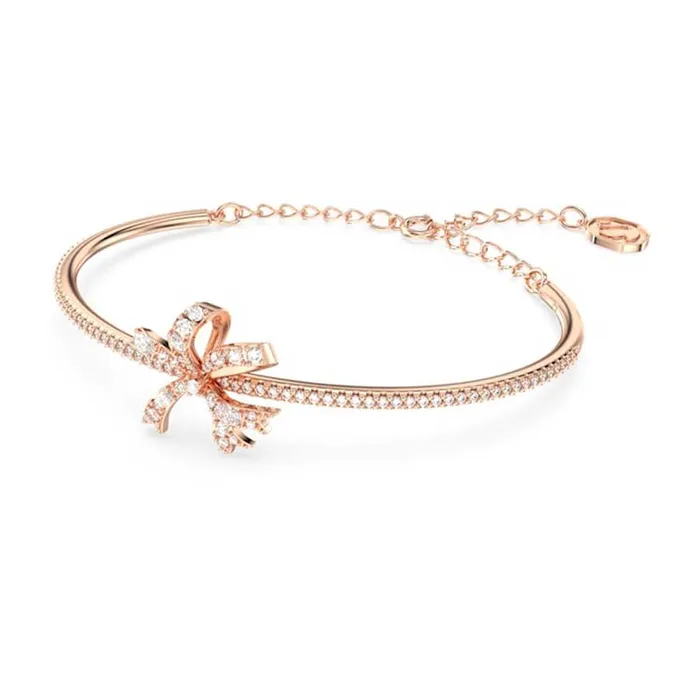 Vòng Đeo Tay Nữ Swarovski Volta Bangle Bow, White, Rose Gold-Tone Plated 5647565 Màu Vàng Hồng