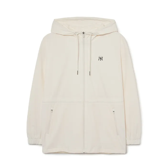 Áo Khoác Gió Nữ MLB A-Line Athleisure New York Yankees 3FWJB2134-50CRS Màu Trắng Kem