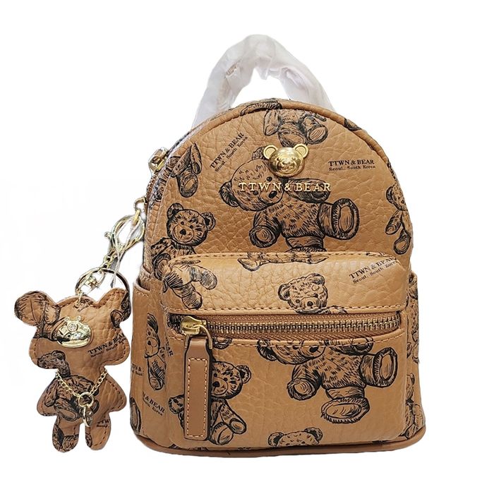 Balo Nữ TTWN BEAR Hoạ Tiết Gấu Bông TN3192 Màu Nâu