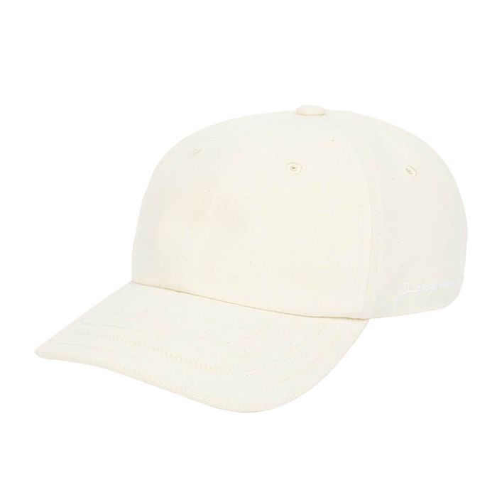 Mũ Jacquemus La Casquette Le Papier Signature Baseball Cap Màu Trắng Kem Size 56