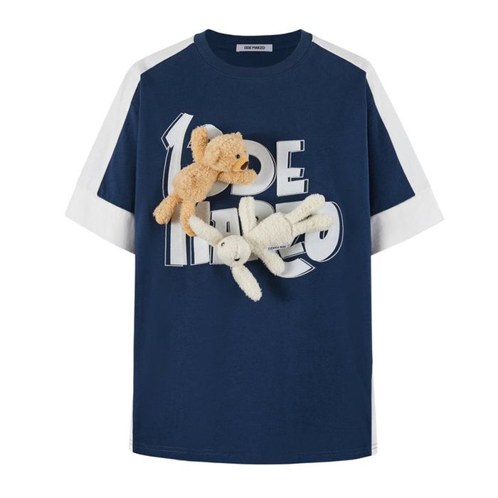 Áo Phông Nữ 13 De Marzo Doozoo Hook&Loop Logo Tshirt Màu Xanh Blue Size S
