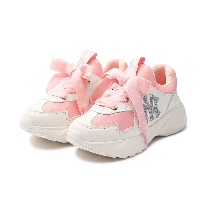 Giày Thể Thao Trẻ Em MLB Kids Big Ball Chunky Flex Girls Junior New York Yankees 7FSHJB33N-50COL Màu Trắng Hồng Size 230