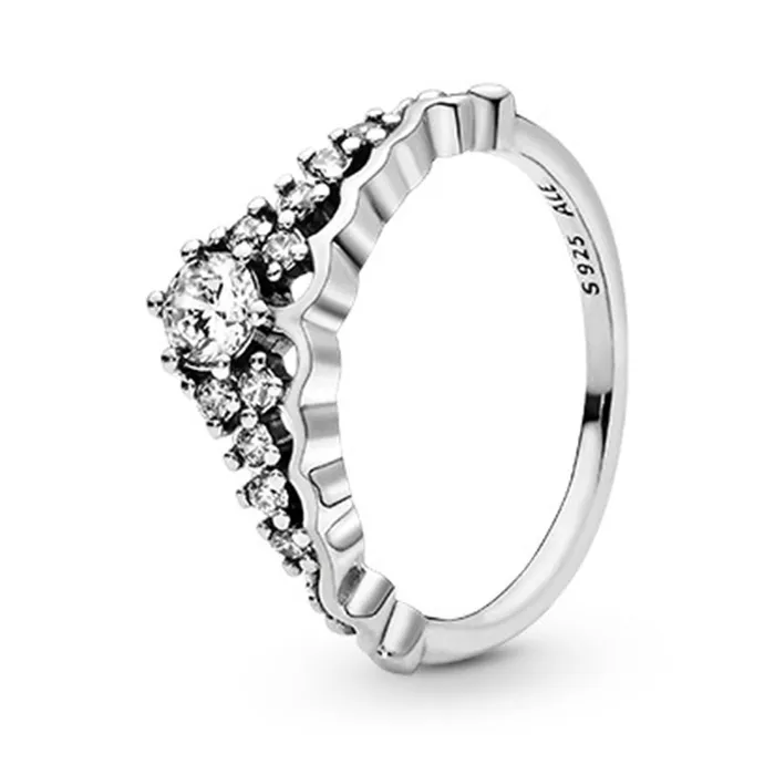 Nhẫn Nữ Pandora Fairytale Tiara Ring Clear 196226CZ Màu Bạc Size 56