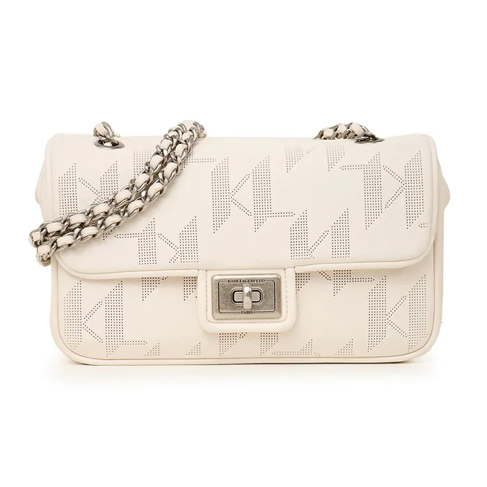 Túi Đeo Vai Nữ Karl Lagerfeld Agyness Shoulder Bag LH3H5283 Màu Trắng Kem