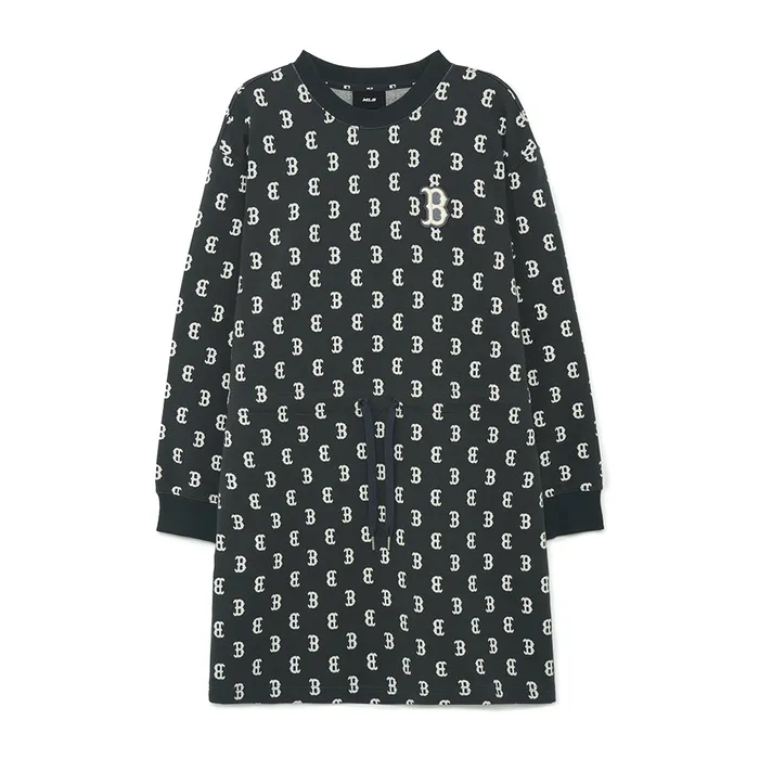 Váy Nữ MLB Overfit Jacquard Monogram Boston Red Sox 3FOPM0134-43CGS Màu Xám