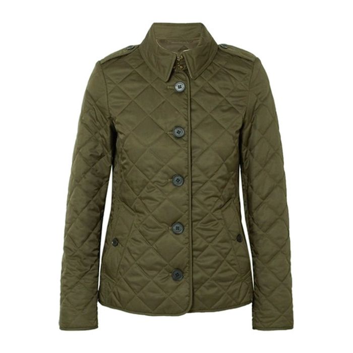 Áo Khoác Nữ Burberry Frankby Quilted Jacket Canvas Màu Xanh Rêu