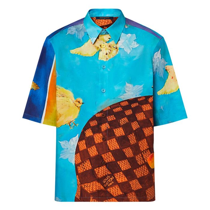 Áo Sơ Mi Nam Louis Vuitton LV Shirt 1ABY2C Màu Xanh Nâu