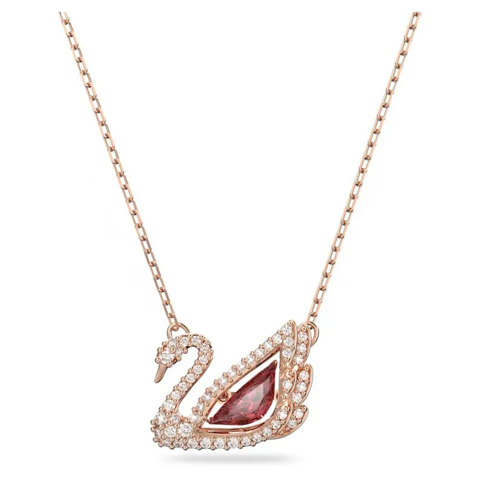 Dây Chuyền Nữ Swarovski Dancing Swan Necklace Swan, Red, Rose Gold-Tone Plated 5614123 Màu Vàng Hồng