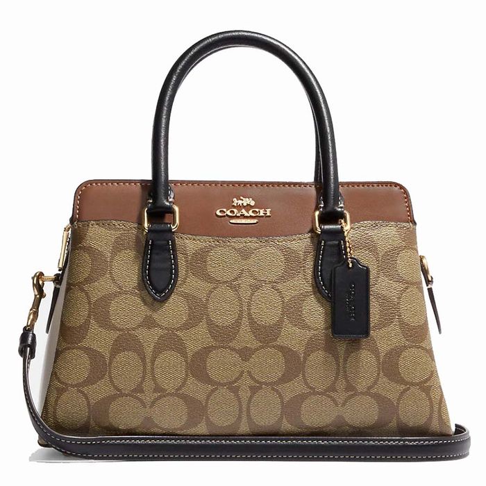 Túi Xách Nữ Coach Mini Darcie Carryall In Colorblock Signature Canvas CH287 Màu Nâu Be