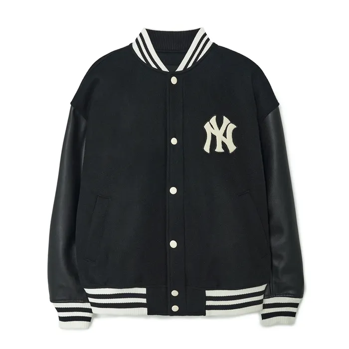 Áo Bomber MLB Wool Basic Varsity Jacket New York Yankees 3AJPV0634-50BKL Màu Đen Size XS